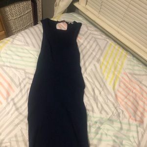 Mid-length navy blue dress